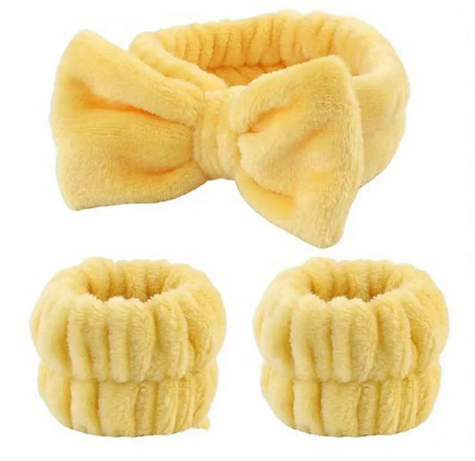 Yellow 3 Piece Headband Set